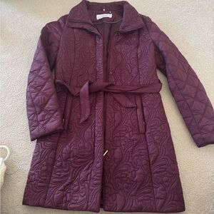 Tahari Maroon Quilted Jacket